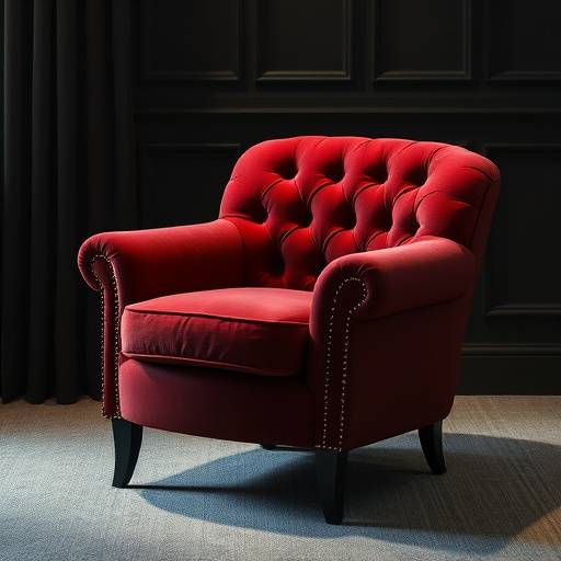 Luxurious velvet armchair with a tufted design