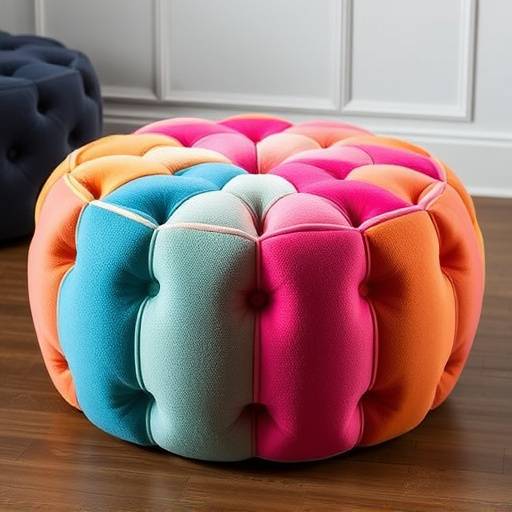 Stylish pouf with multiple color options available.