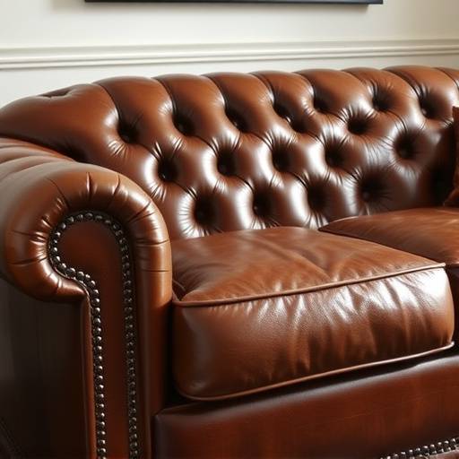 The Dakota sofa, a comfortable brown leather sofa with a classic design.